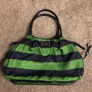 Kate Spade Stevie Diaper Bag Navy / Green / Gold